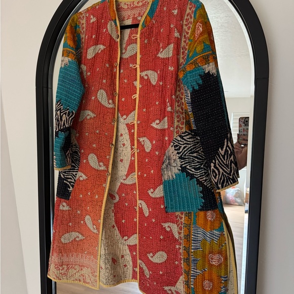 Jackets & Blazers - Colorful Patchwork Long Jacket
